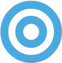 Blue target icon for precise concrete work from Asheville Concrete