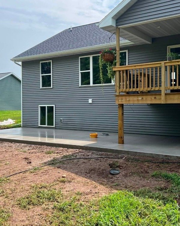 Custom covered concrete porch in Asheville, NC