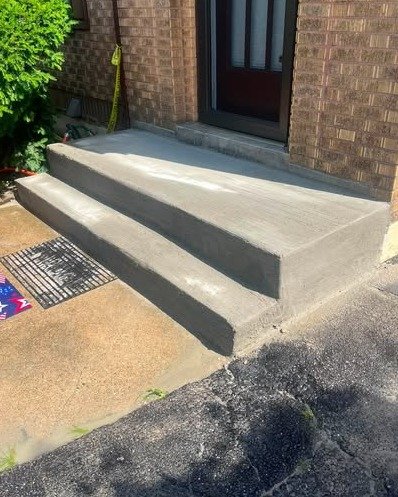 Custom concrete steps in Asheville, NC